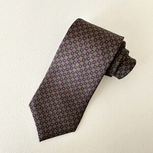 NWT LAUREN RALPH LAUREN Mens Check Printed Neck Tie in Green Forest Multi